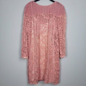 Sundance Womens 100% Silk Midi Dress Size 4 Pink Lace Coquette Feminine Sheer